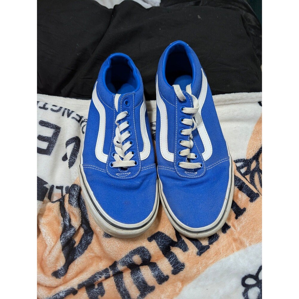 Vans Ward Low Top Sneaker  Royal Blue & White Canvas Skater Shoes Men’s 9.0